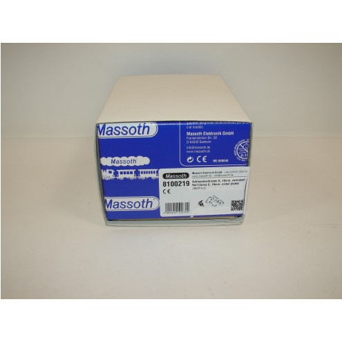 Massoth 8100219/500 - Schienenverbinder Spur G 19 mm vernickelt, 500 Stück