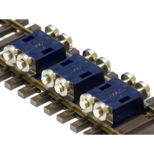 Massoth 8101800 - Rollprüfstand Spur H0, blau transparent (Set für 3 Achsen)