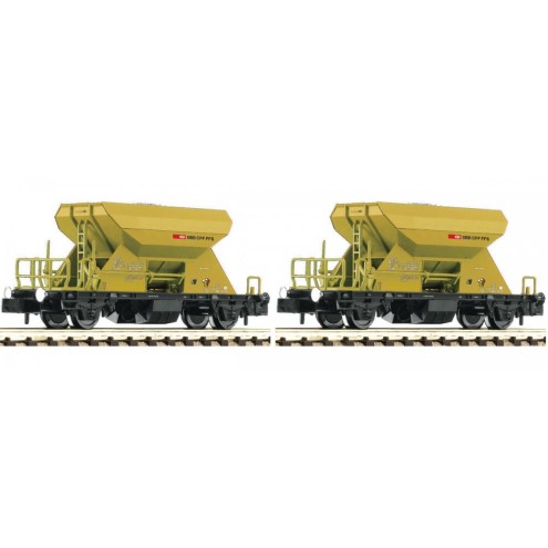 Fleischmann 822914 - 2er-Set: Schotterwagen gelb SB