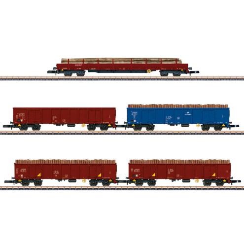 Märklin 86683 - Wagen-Set Holztransport PKP