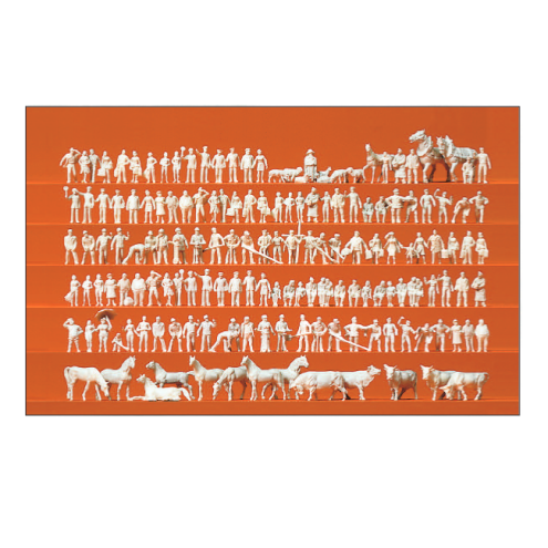 Preiser 88500 - Bahnpersonal, Reisende, Passanten, Arbeiter, Tiere