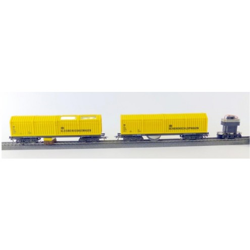 Lux 9636 - Gleisstaubsaugerwagen (Art.-Nr. 8830), Schienen- und Oberleitungsschleifwagen (Art.-Nr. 9130) und MLR-1 Mittelleiterreiniger-Einsatz (Art.-Nr. 9029) als Set.