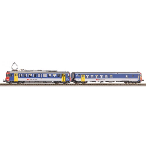 Piko 96855 - 2er Set Rbe 4/4 NPZ SBB IV Triebwagen + Steuerwagen, inkl. PIKO Sound-Decoder