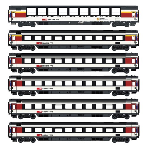 L.S. Models 97031 - 6er Set Personenwagen SBB, Ep.VI, EC8/9