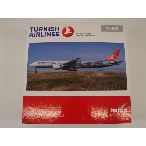 Herpa 557337 -Turkish Airlines Boeing 777-300ER "Istanbul-San Francisco"