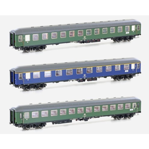 Hobbytrain 43041 - 3er Set Personenwagen DB, Ep.VIa, D1213, AC