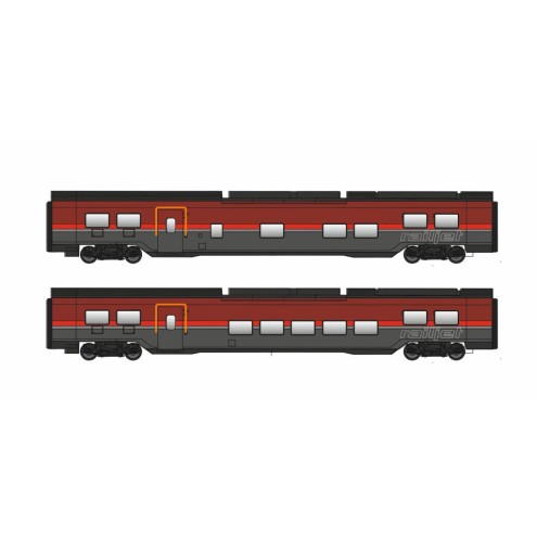 Jägerndorfer JC11211 - 2er Set Railjet Wagen DANI ÖBB, Ep.VI, Basic, AC