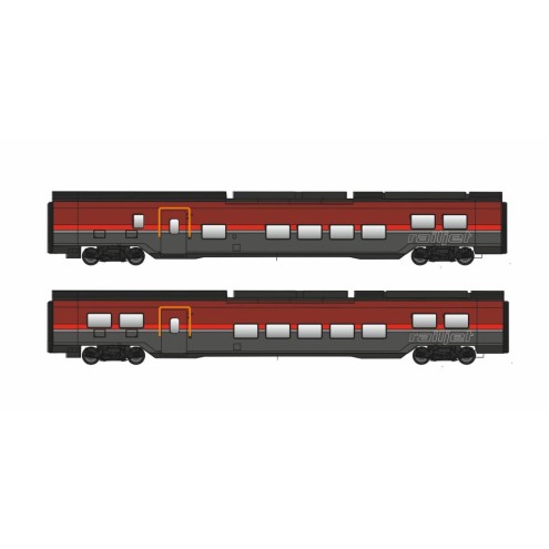 Jägerndorfer JC71201 - 2er Set Railjet Wagen DANI ÖBB, Ep.VI, Basic