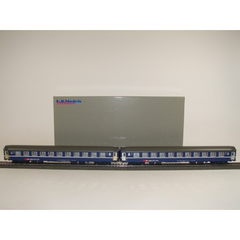 L.S. Models 47326 - 2er Set SBB Liegewagen RIC Bcm blau Ep.IV/V Nachtposition
