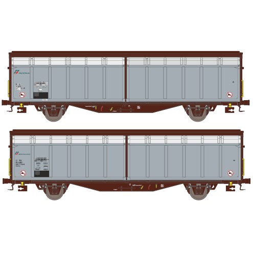 Hobbytrain H24681 - 2er Set Schiebewandwagen Hbbillns FS Trenitalia, Ep.V-VI