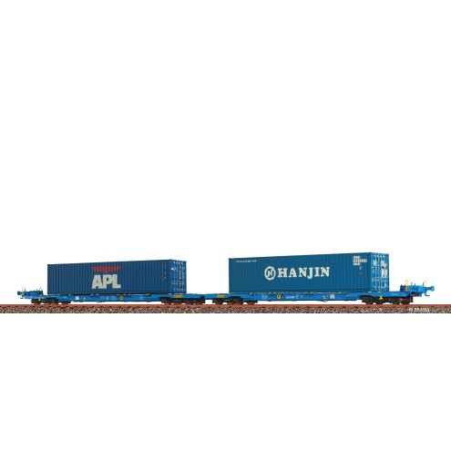 Brawa 48110 - H0 Containerwagen Sffggmrrss36 "APL / HANJIN" AAE
