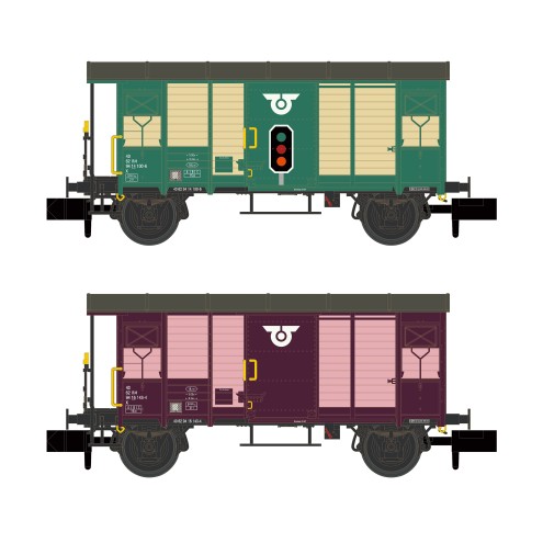Hobbytrain H24207 - 2er Set gedeckte Güterwagen K2 RM, EP.V