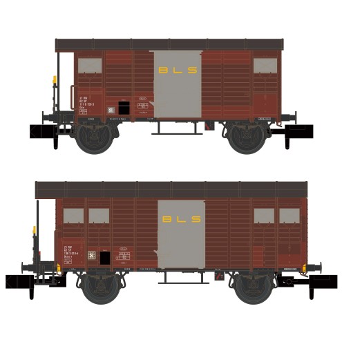 Hobbytrain H24254 - 2er Set gedeckte Güterwagen K2 + K3 BLS, EP.IV