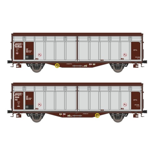 Hobbytrain H24653 - 2er Set Schiebewandwagen Hbbillns DR, Ep.IV-V