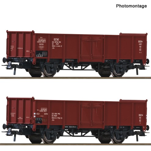 Roco 6600058 - 2er Set Offene Güterwag. PKP