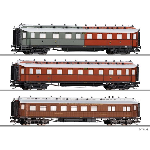 Tillig 01085 - Reisezugwagenset „Preußischer Schnellzug“ der K.P.E.V.