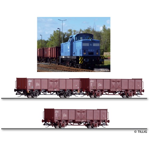 Tillig 01091 - Güterzugset der Eisenbahn-Bau- und Betriebsgesellschaft Pressnitztalbahn mbH (PRESS)