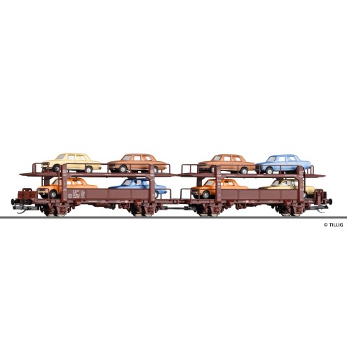 Tillig 18592 - Autotransportwagen-Einheit der DR