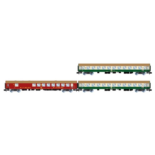 Arnold HN4436 - 3-tlg. Set Reisezugwagen D242 Paris - Berlin - Warszawa