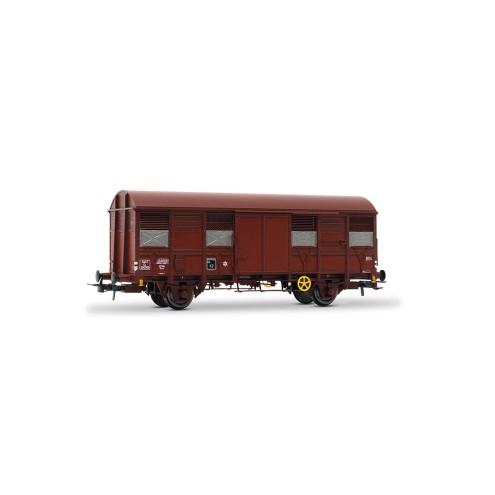 Jouef HJ6291 - SNCF, 2-achs. Gedeckter Wagen K4, mit roten Schlusslichtern (Batterie nicht enthalten)