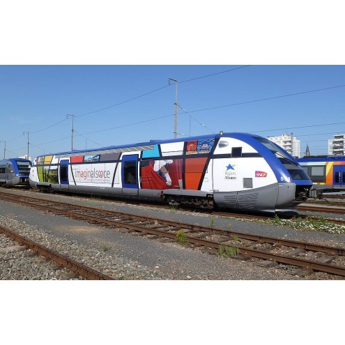 Jouef HJ2436S - SNCF, Dieseltriebwagen der Reihe X 73500 in neuerFarbgebung Imaginalsace