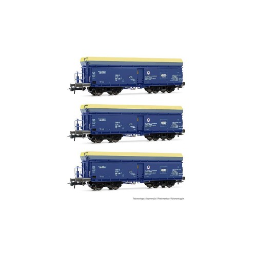 Rivarossi HR6589 - PKP Cargo, 3-tlg. Set 4-achs. Selbstentladwagen