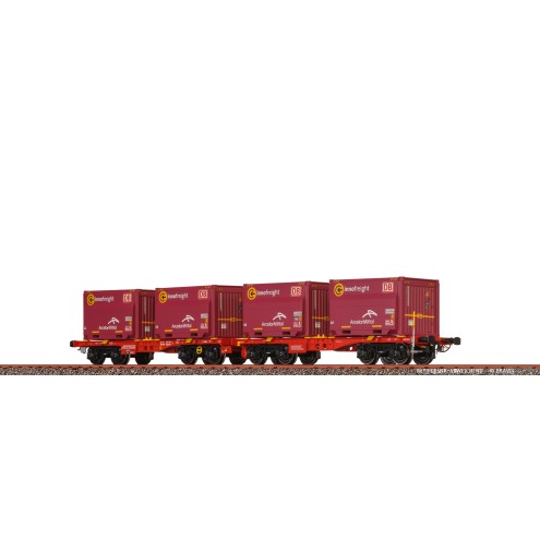 Brawa 50932 - H0 Drehgestellflachwagen Sggmmrrs "ArcelorMittal" DB AG