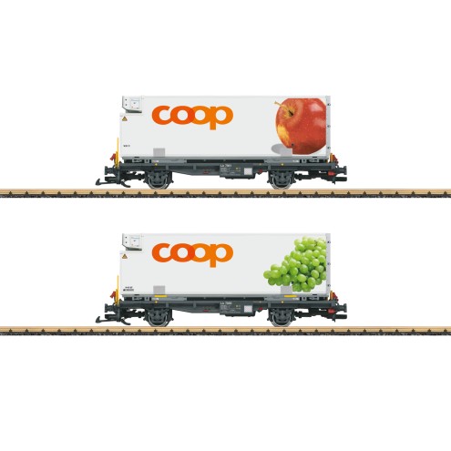 LGB 45887 - Containerwagen Set COOP RhB
