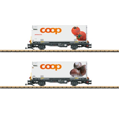 LGB 45888 - Containerwagen Set COOP RhB