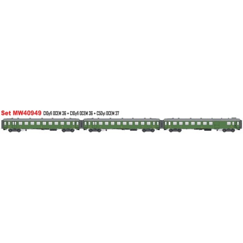 LS Models MW40949 - 3er Set Personenwagen OCEM PLM, Ep.IIb