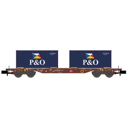Hobbytrain H23203 - Containerwagen Sgjkkmms 699 DB, Ep.IV, P&O
