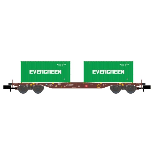Hobbytrain H23204 - Containerwagen Sgjkkmms 699 DB, Ep.IV, Evergreen