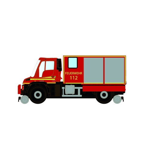Hobbytrain H32303 - Zweiwege Unimog U423 Feuerwehr, Ep.VI, DC/DCC