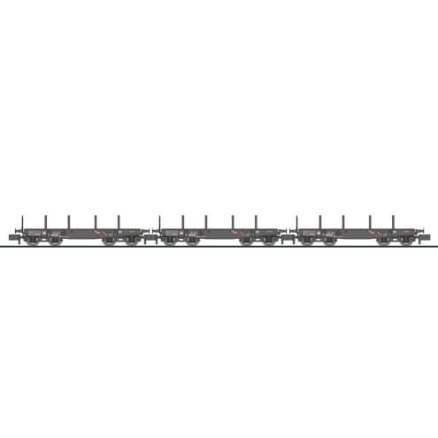 Liliput 260167 - 3-tlg. Set, 4-achs. Schwerlastwagen, SSy 45, DB, Ep.III