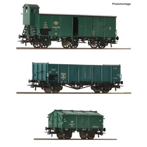 Roco 6600079 - 3er Set Gueterzug SNCB