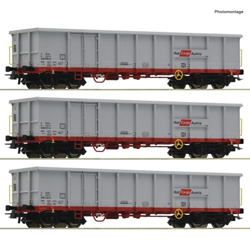 Roco 6600121 - 3er Set off.Gueterwag. Eanos OEBB