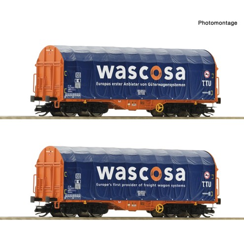 Roco 6680006 - 2er Set Schiebeplanenwag. Waso „Spur TT“