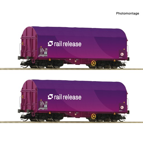 Roco 6680024 - 2er Set Schiebeplanenwagen Rail Release „Spur TT“