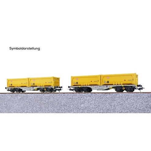 ESU 36603 - Containertragwagen, H0, Sgmmns, 37 80 4505 273-5 + 37 80 4505 283-8, D-AAEC Ep. VI, Mulde 273102+273464+273108+273488, DC