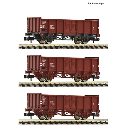 Fleischmann 6660156 - 3er Set offene Güterwagen DR
