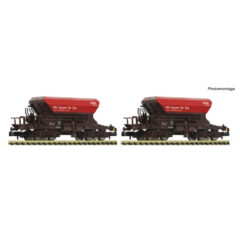 Fleischmann 6660157 - 2er Set Talbot Schotterwagen ÖBB Infra