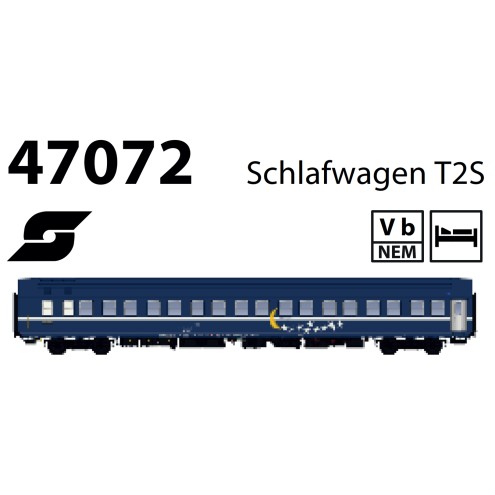 L. S. Models LS47072 - Schlafwagen T2S ÖBB, Ep.Vb, Mond und Sterne