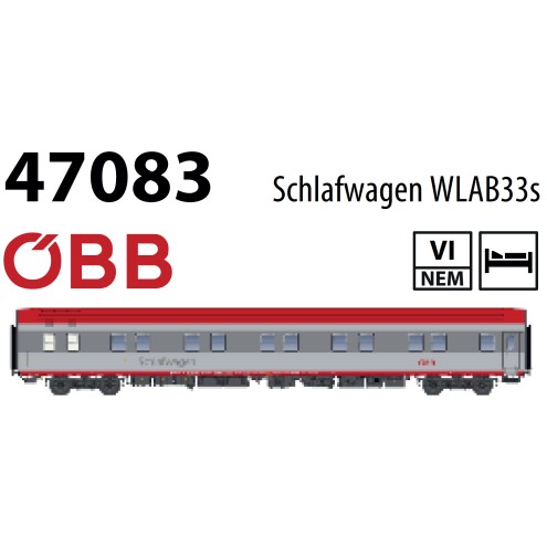 L. S. Models LS47083 - Schlafwagen WLAB33s (T2S) ÖBB, Ep.VI