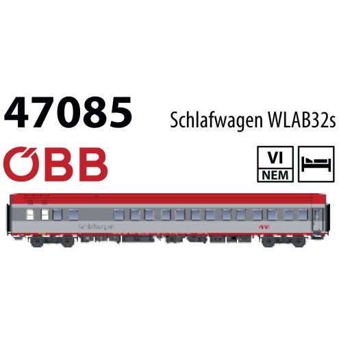 L. S. Models LS47085 - Schlafwagen WLAB32s (T2S) ÖBB, Ep.VI