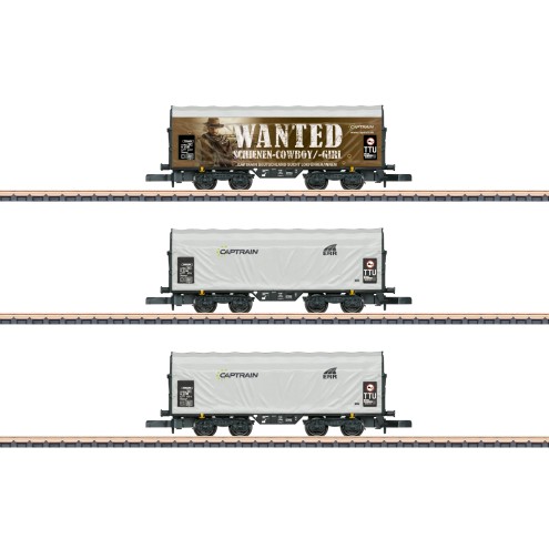 Märklin 86360 - Wagenset Schiebeplanenwagen Captrain