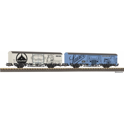 Piko 27747 - 2er Set Ged. Güterwg. Starke Marken Saurer SBB V