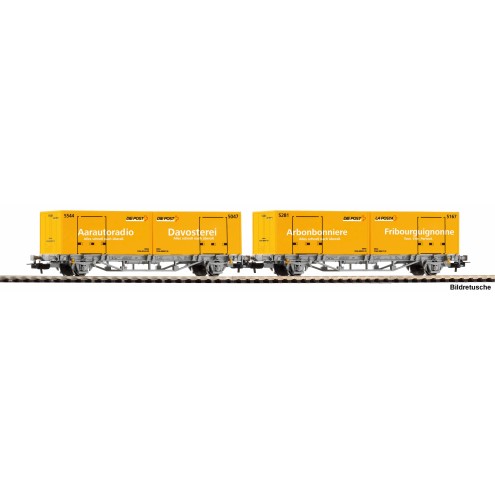 Piko 27748 - 2er Set Containertragwg. 2x 20`` WP Post-Container CH-AAE VI