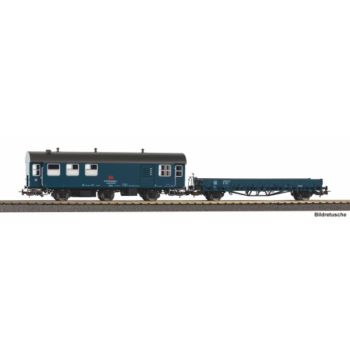 Piko 28334 - 2er Set Umbauwg. blau, roter Keks Werkstatt + Flachwg. Ks DB IV