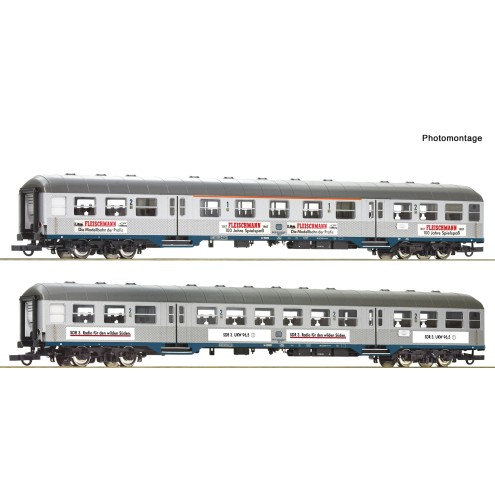 Roco 6200206 - 2er Set Silberling 2. Kl. DB + Werbung