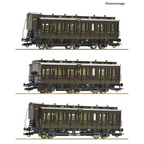 Roco 6200254 - 3er Set Abteilwagen DRG